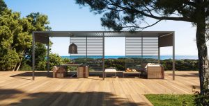 Pergola module 2 fixed slats ceiling type 2 and fixed slats sidewall